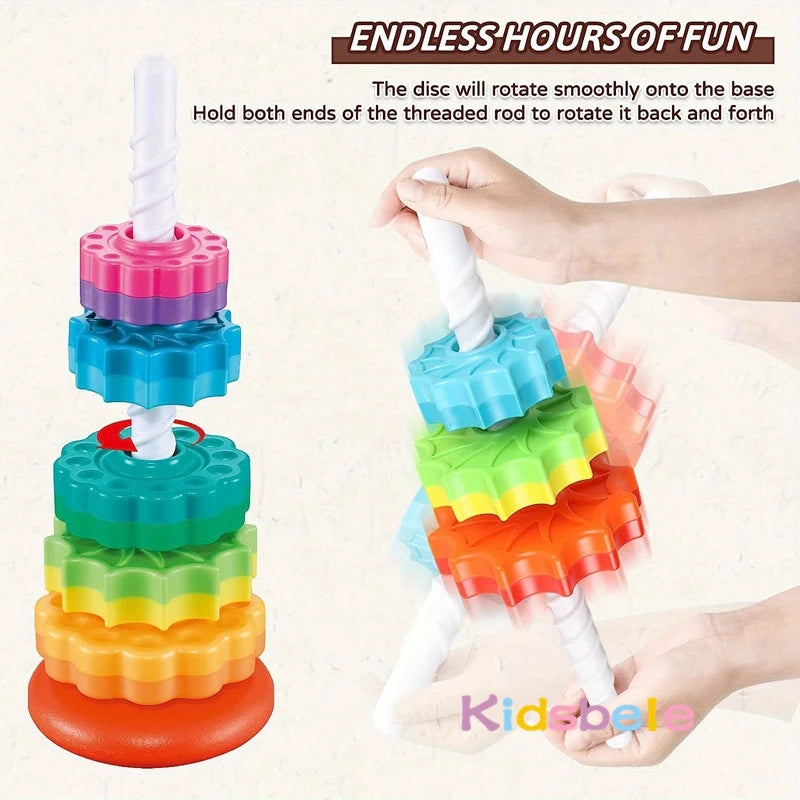 Rotated Rainbow Spinning Stacking Toy