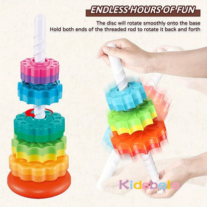 Rotated Rainbow Spinning Stacking Toy