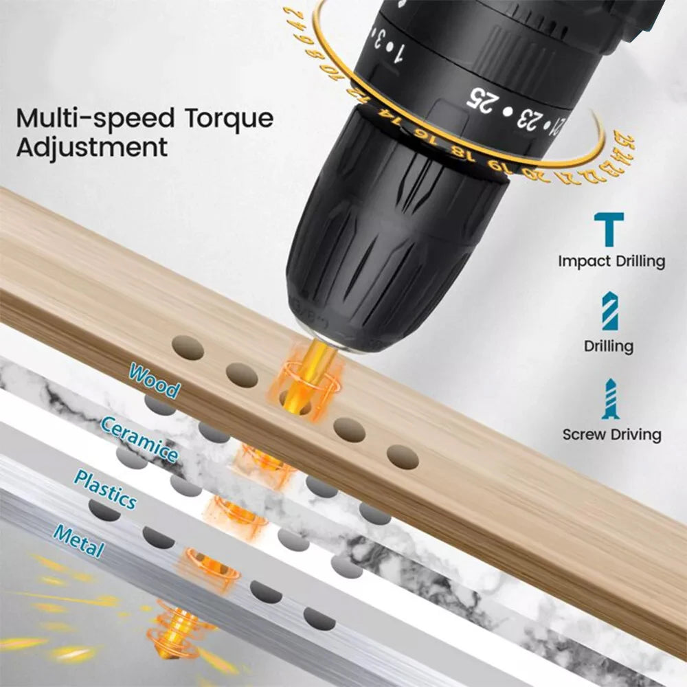 21V Cordless Rechargeable Drill