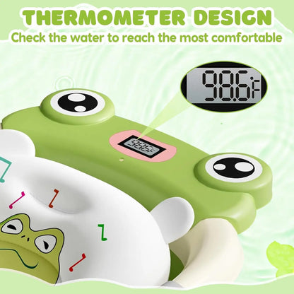 Foldable Baby Bath Tub with Cushion & Thermometer