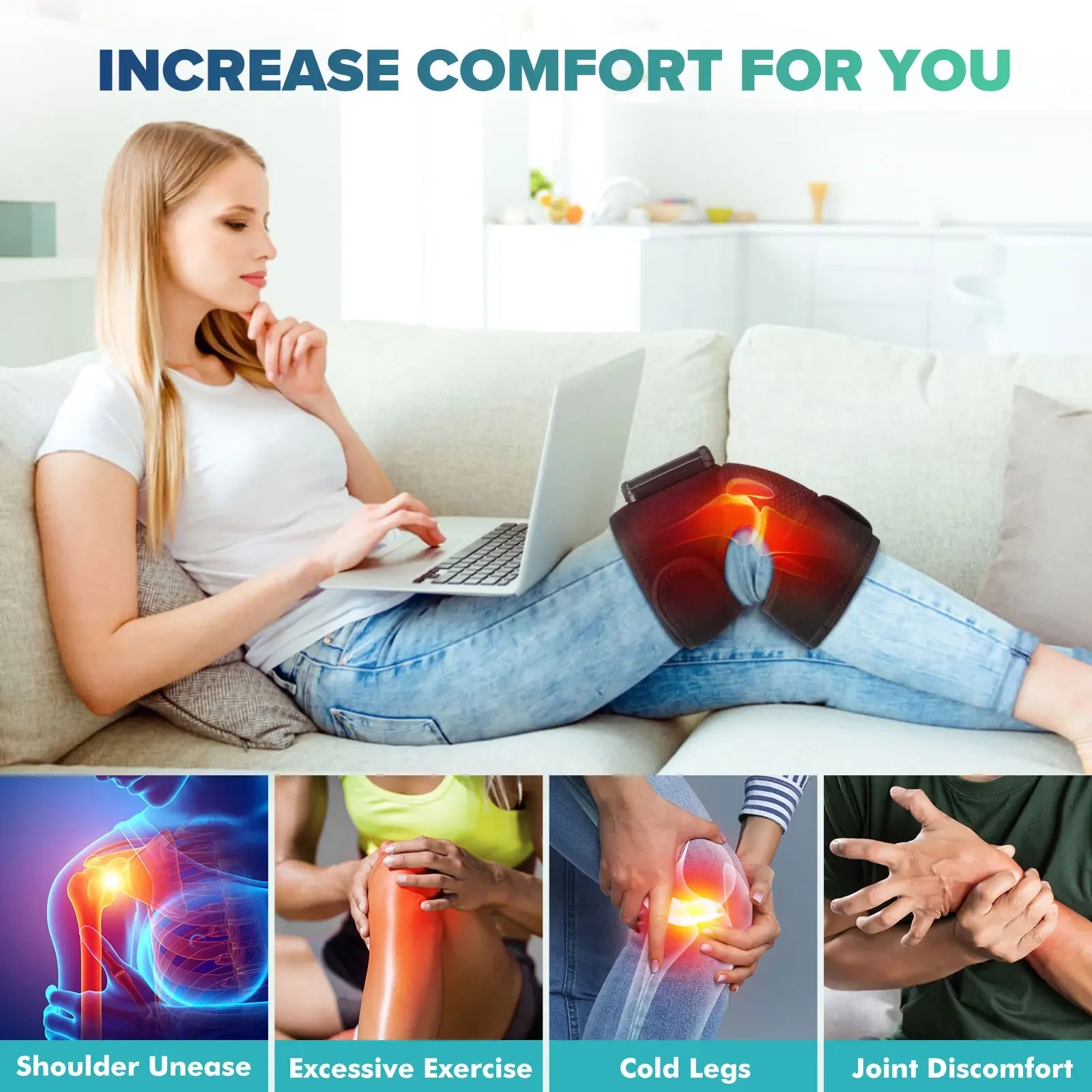 RELIEVE JOINT PAIN INSTANTLY WITH 3-IN-1 HEATED MASSAGER