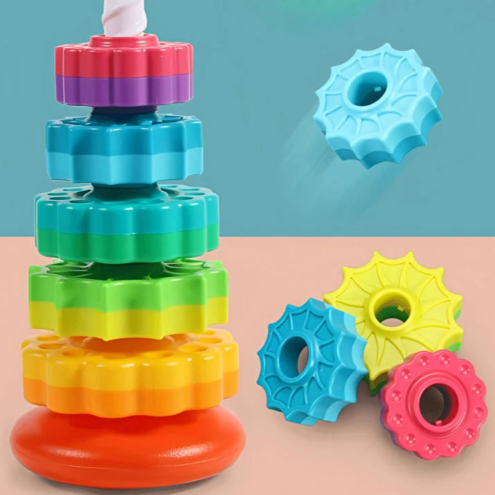 Rotated Rainbow Spinning Stacking Toy
