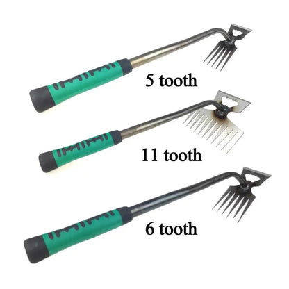 2-in-1 Garden Rake and Weed Puller Shovel