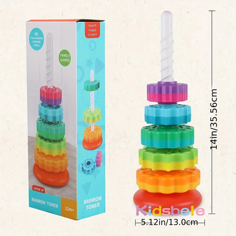 Rotated Rainbow Spinning Stacking Toy