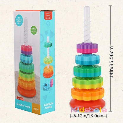 Rotated Rainbow Spinning Stacking Toy