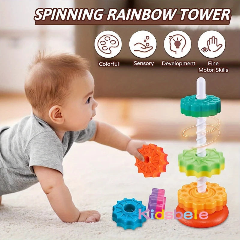 Rotated Rainbow Spinning Stacking Toy