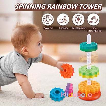 Rotated Rainbow Spinning Stacking Toy