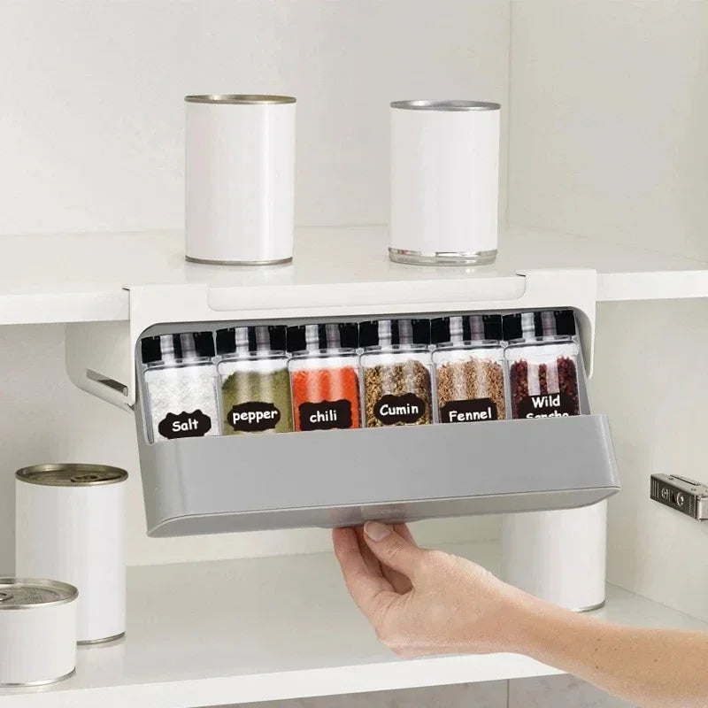 Wall-Mounted Self-Adhesive Spice Rack